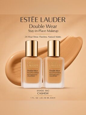 2x NEW Estée Lauder Double Wear Stay-in-Place Makeup - 3W2 Cashew - Full Size
